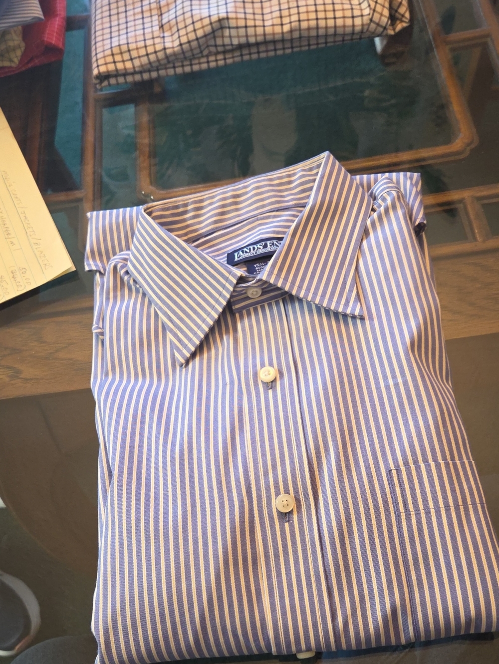 Lands' End Men's Regular Fit Striped Long Sleeve Dress Shirt 151⁄2-33
Baumwool